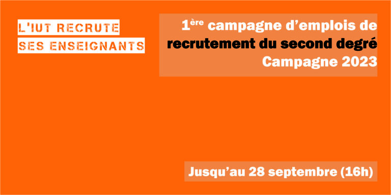1ère campagne d’emplois de recrutement du second degré – Campagne 2023