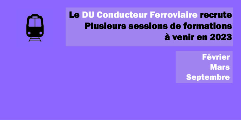 Le DU Conducteur Ferroviaire recrute