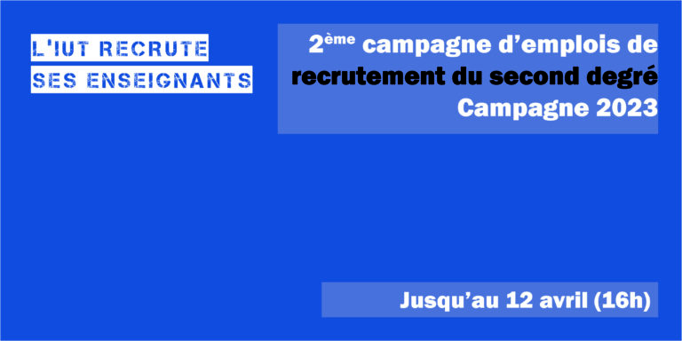 2ème campagne d’emplois de recrutement du second degré – Campagne 2023